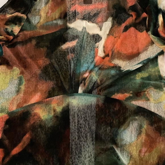 Ali Miles Sheer Kimono Abstract Black Multicolor 3/4 sleeves Women’s Size M - Picture 11 of 13